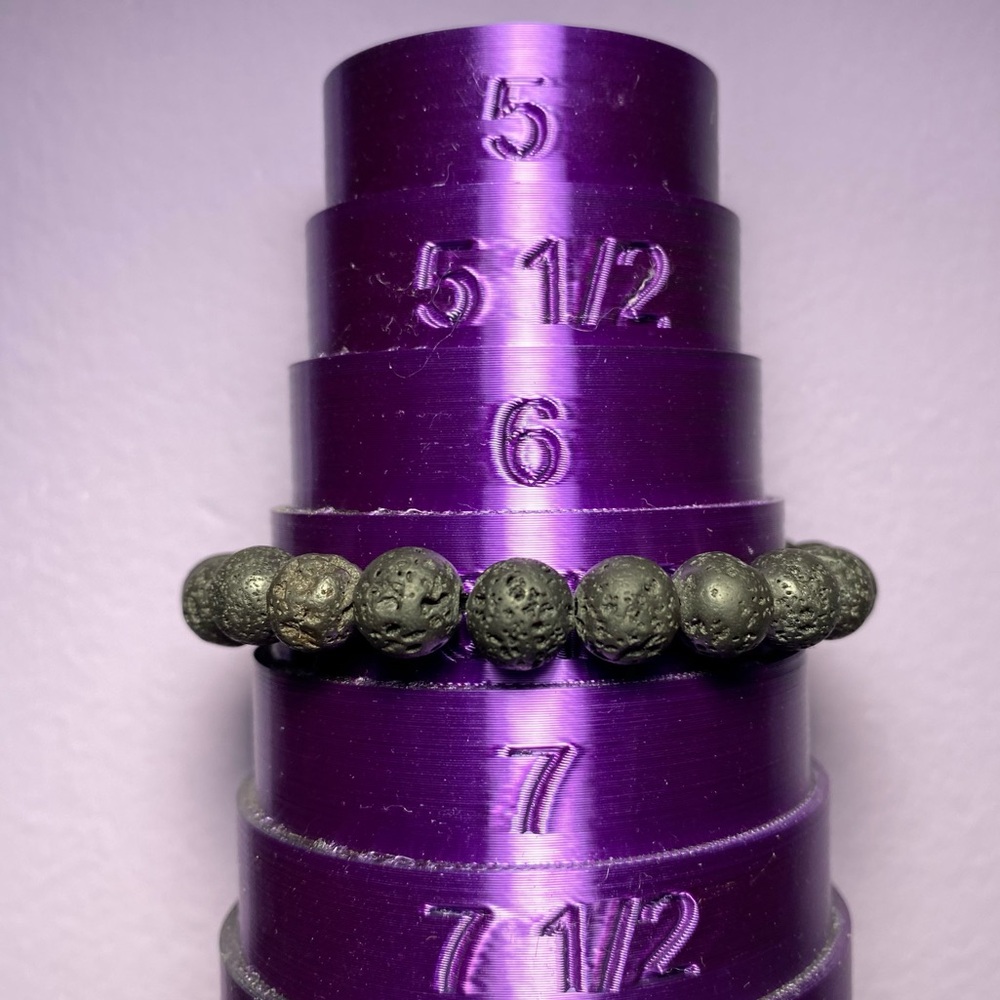 BLACK LAVA STONE STRETCHY NATURAL GEMSTONE BRACELET ~7MM - Picture 3 of 6
